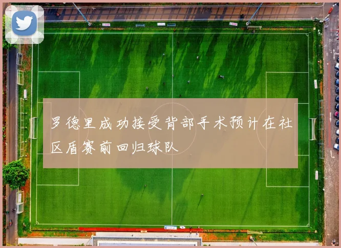 罗德里成功接受背部手术预计在社区盾赛前回归球队